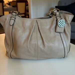Coach Alexandria Leather Shoulder Bag Beige - Like New